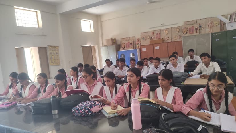 Students and teacher engaged in classroom learning
