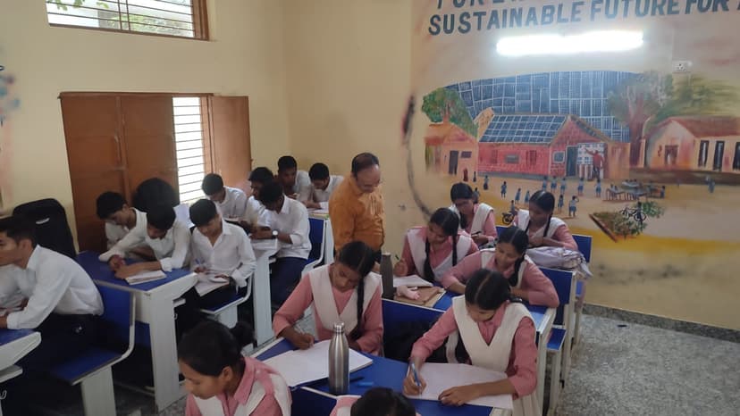Students and teacher engaged in classroom learning